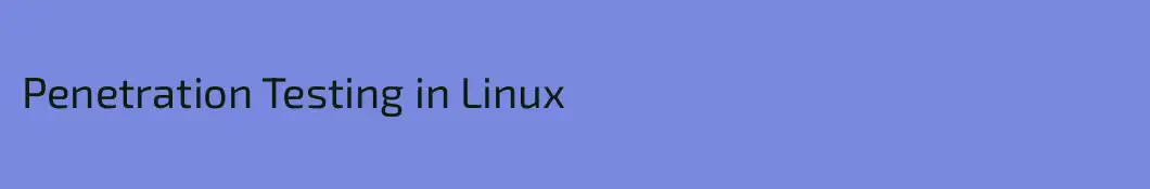 Penetration Testing in Linux